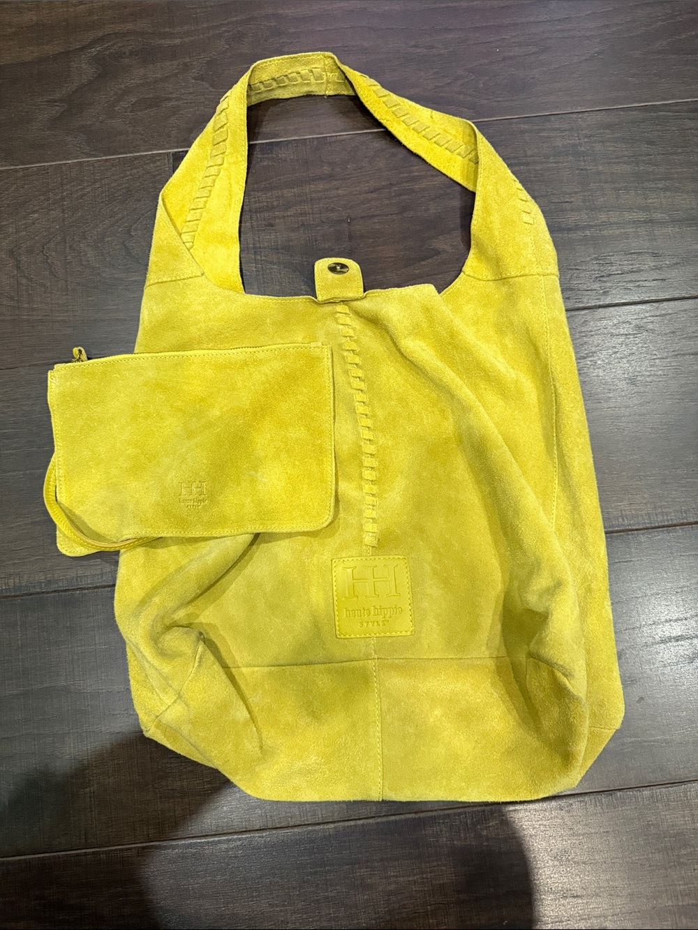Haute Hippie Suede Shoulder Bag  in Mustard Yellow